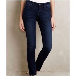 Anthro Pilcro and the‎ Letterpress Stet Crop Skinny Jeans in Dark Wash Size 26